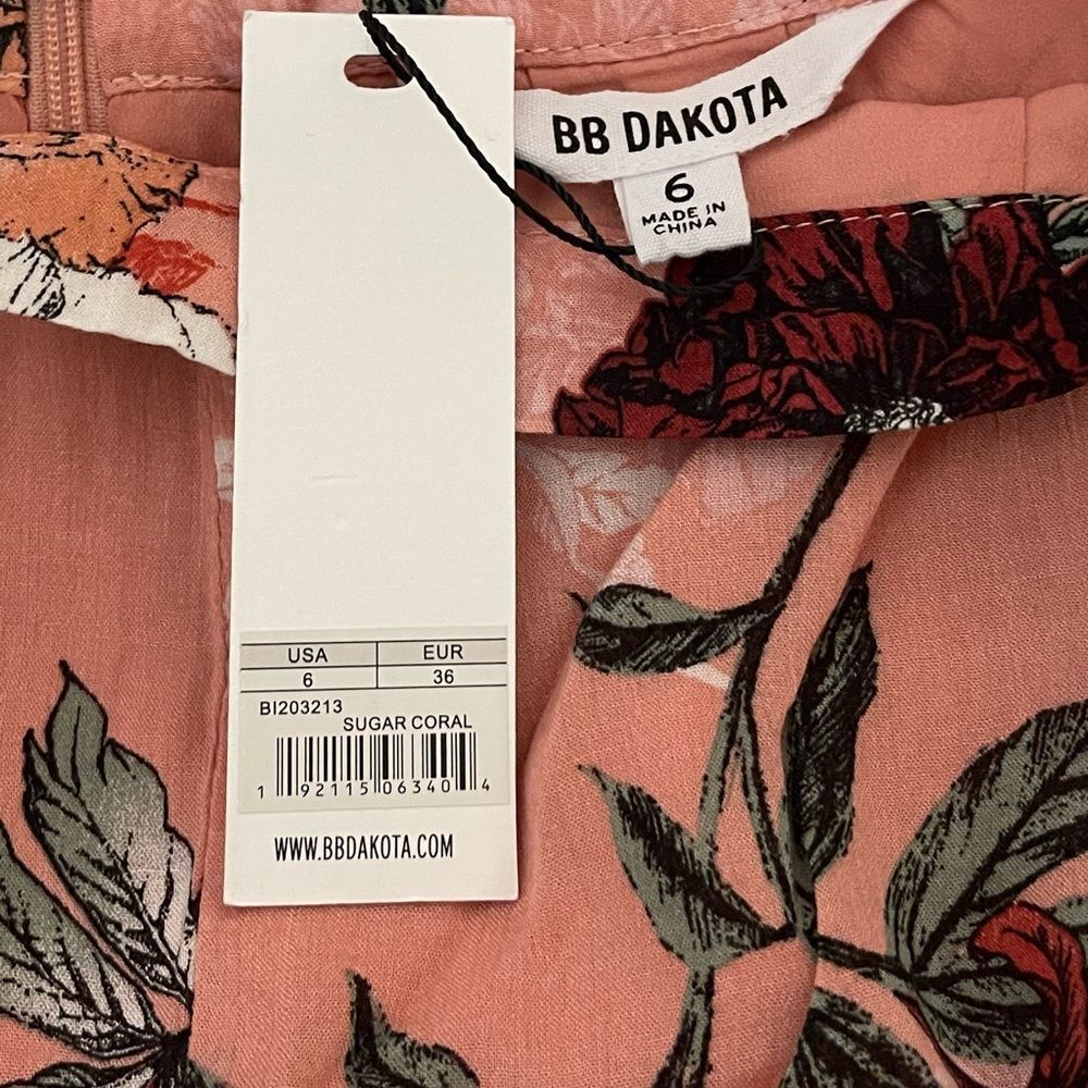 NWT BB Dakota Isabelle Revolve Sugar Coral Floral Cropped Ruffle Flared Pants - Picture 12 of 16